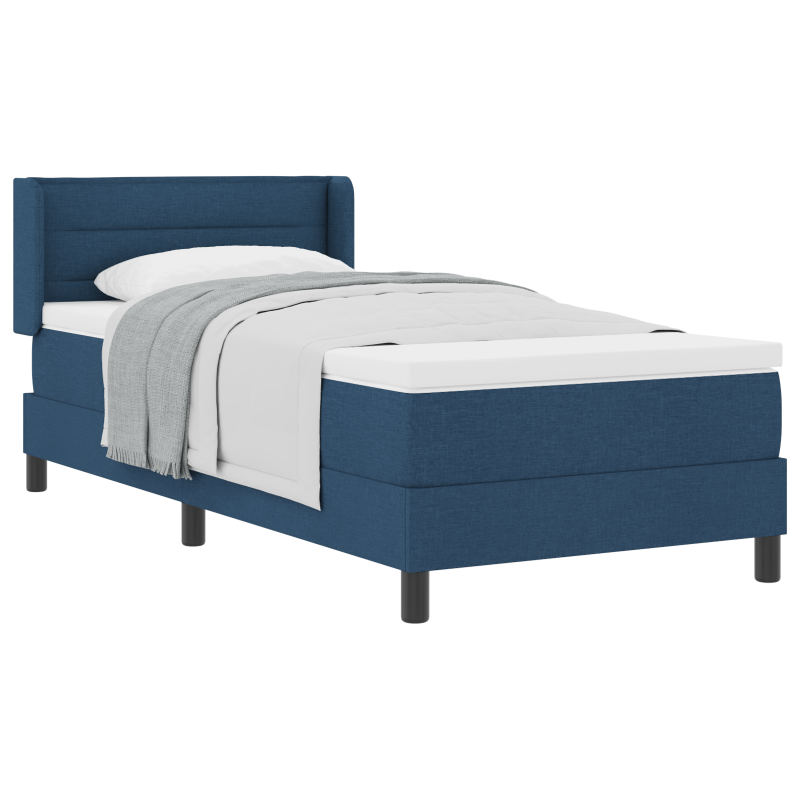 Boxspringbett mit Matratze Blau 90x200 cm Stoff
