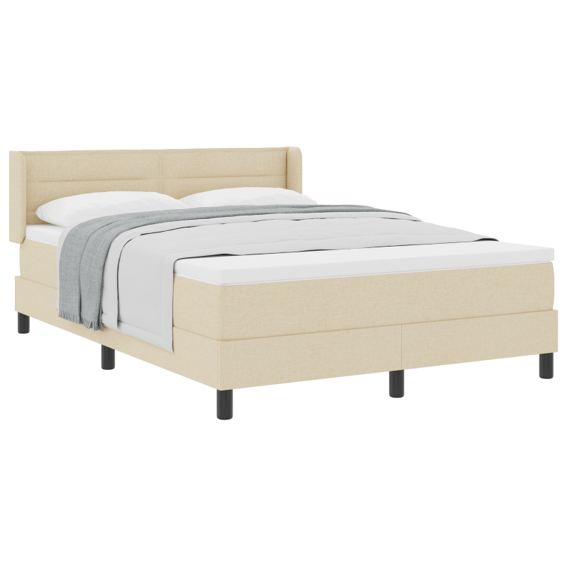 Boxspringbett mit Matratze Creme 140x200 cm Stoff