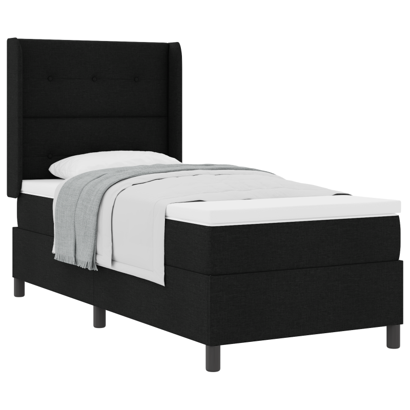Boxspringbett mit Matratze Schwarz 90x190 cm