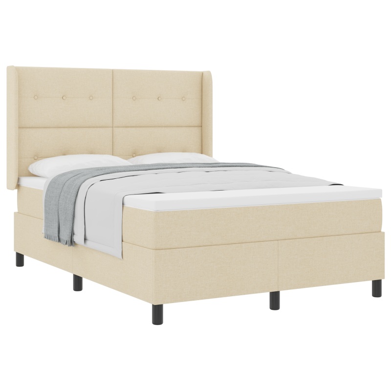 Boxspringbett mit Matratze Creme 160x200 cm Stoff