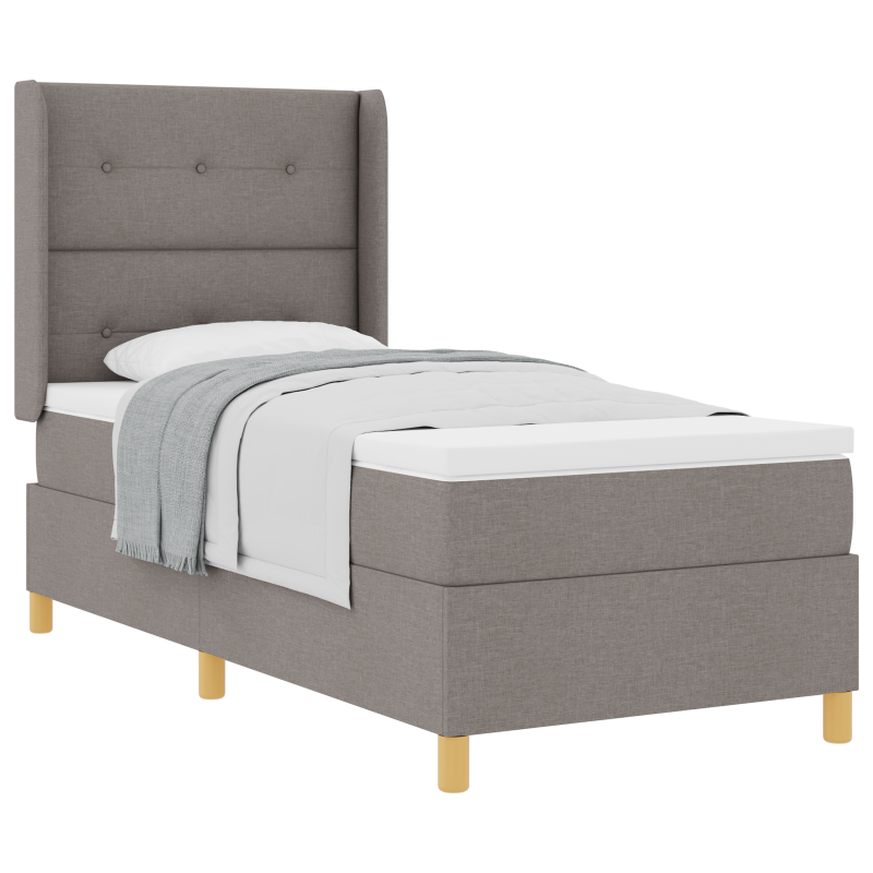 Boxspringbett mit Matratze Taupe 80x200 cm Stoff