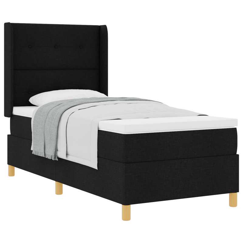 Boxspringbett mit Matratze Schwarz 90x190 cm Stoff