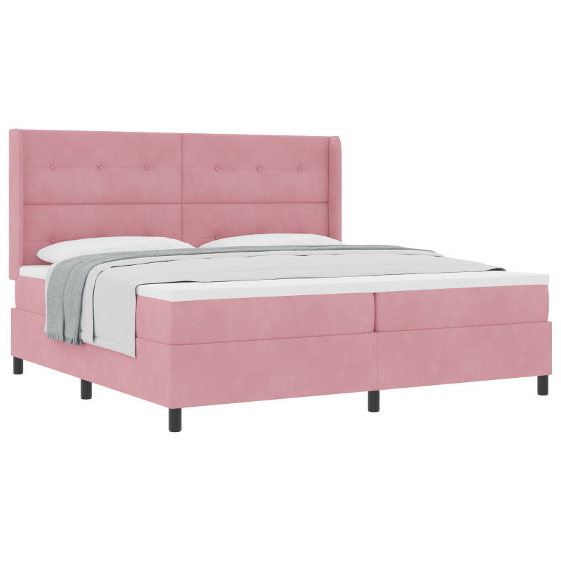 Boxspringbett mit Matratze Rosa 200x200 cm Samt