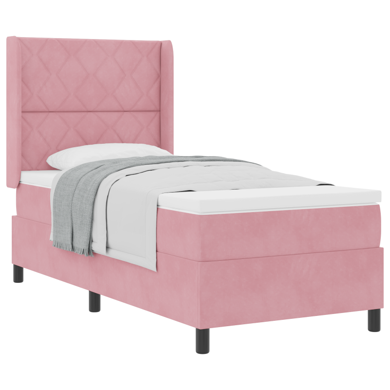 Boxspringbett mit Matratze Rosa 90x190 cm Velvet