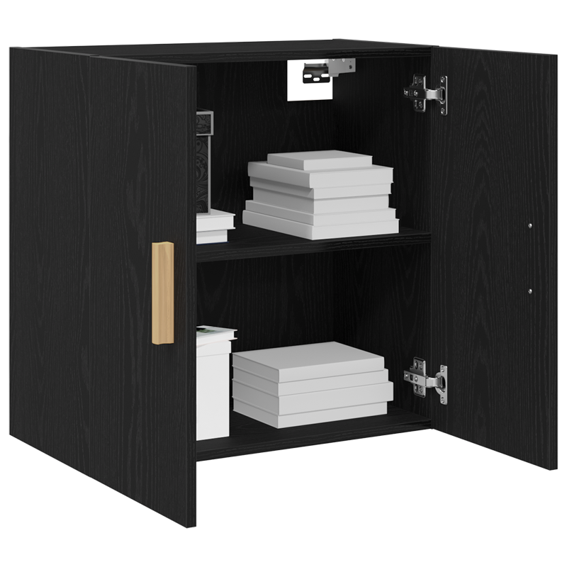 Schwarzer Eichen-Wandschrank - 60x30x60 cm, Hergestellt aus Holzwerkstoff
