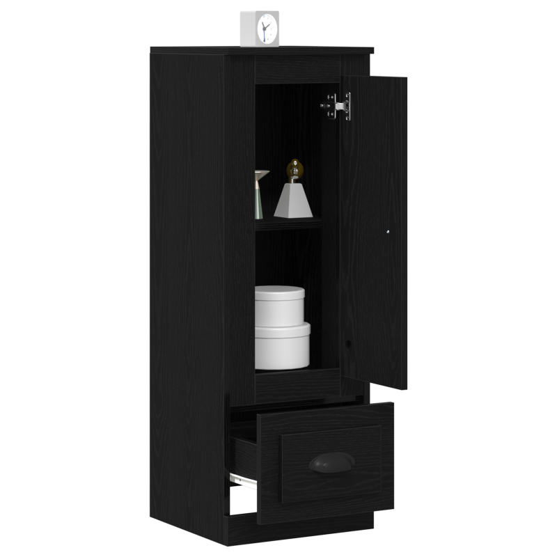 Highboard Schwarz Eiche 36x35,5x103,5 cm Holzwerkstoff