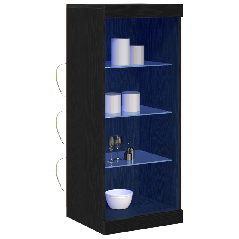 Sideboard mit LED-Lichtern Schwarze Eiche 41x37x100 cm