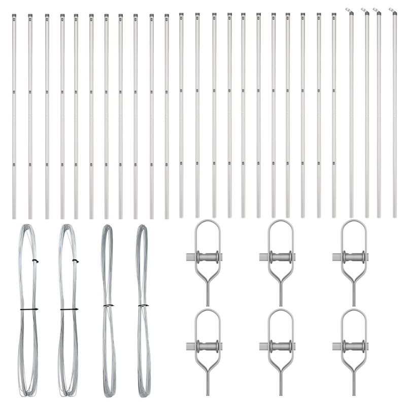 Zaunpfosten 26 Stück Ø32 mm 200 cm Verzinkter Stahl