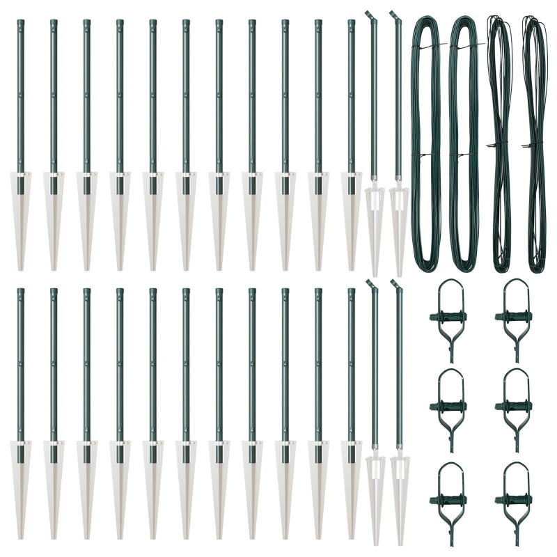 Zaunpfosten mit Spieß 26 Stück Ø32 mm 120 cm Verzinkter Stahl