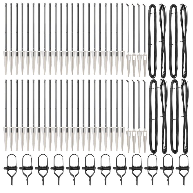 Zaunpfosten mit Spitze 52 Stück Ø32 mm 60 cm Verzinkter Stahl