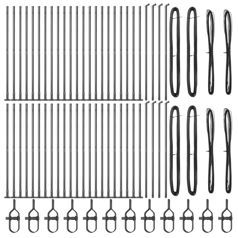 Zaunpfosten mit Basisplatten 52 Stück Ø32mm 78,5cm Galvanisiertes Metall