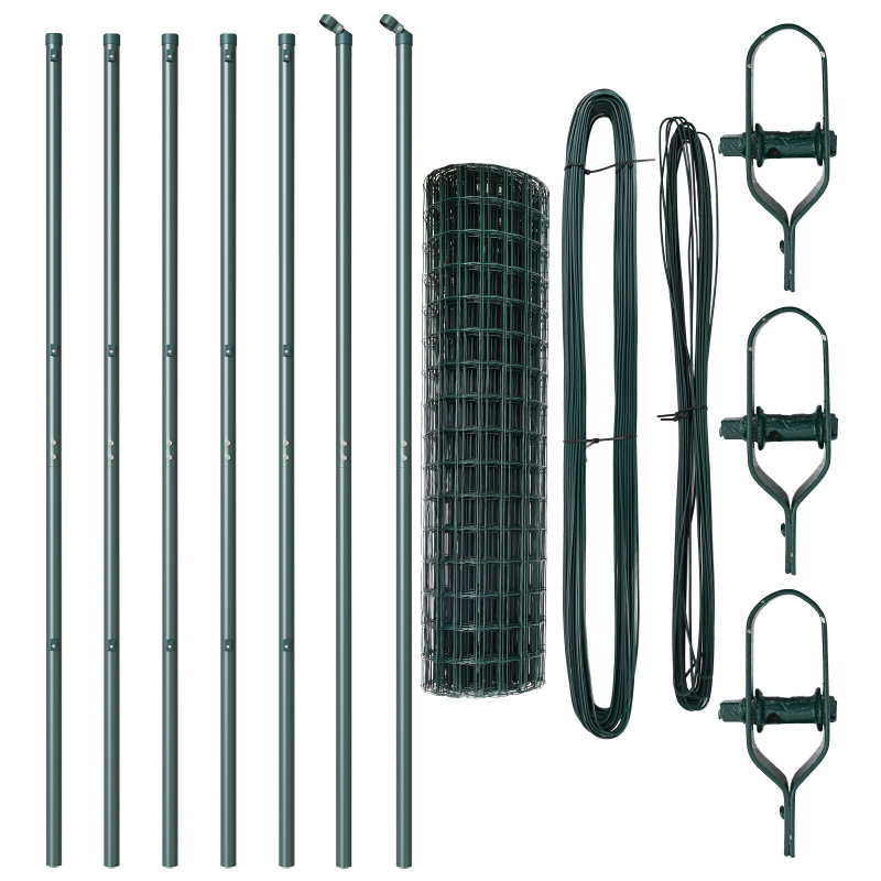 Euro Zaun Set von 2 Grün Pulverbeschichteter Stahl 10 x 1,2 m