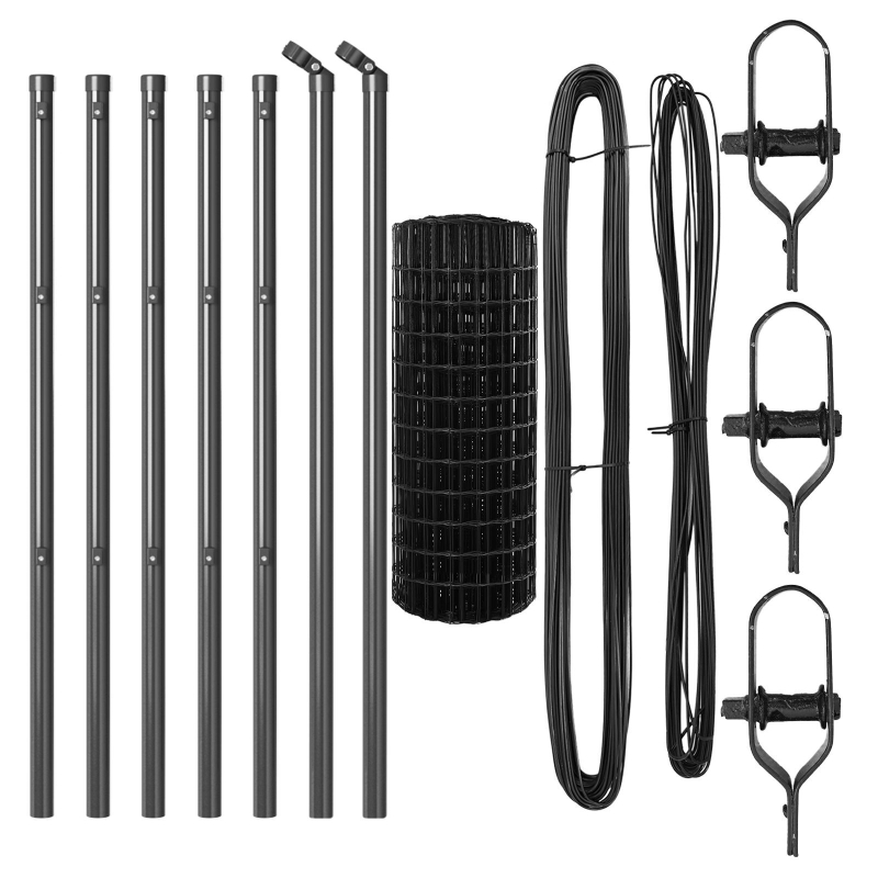 Grauer Zaun Set von 2 Grau Metall Groß Langlebig Grauer Zaun