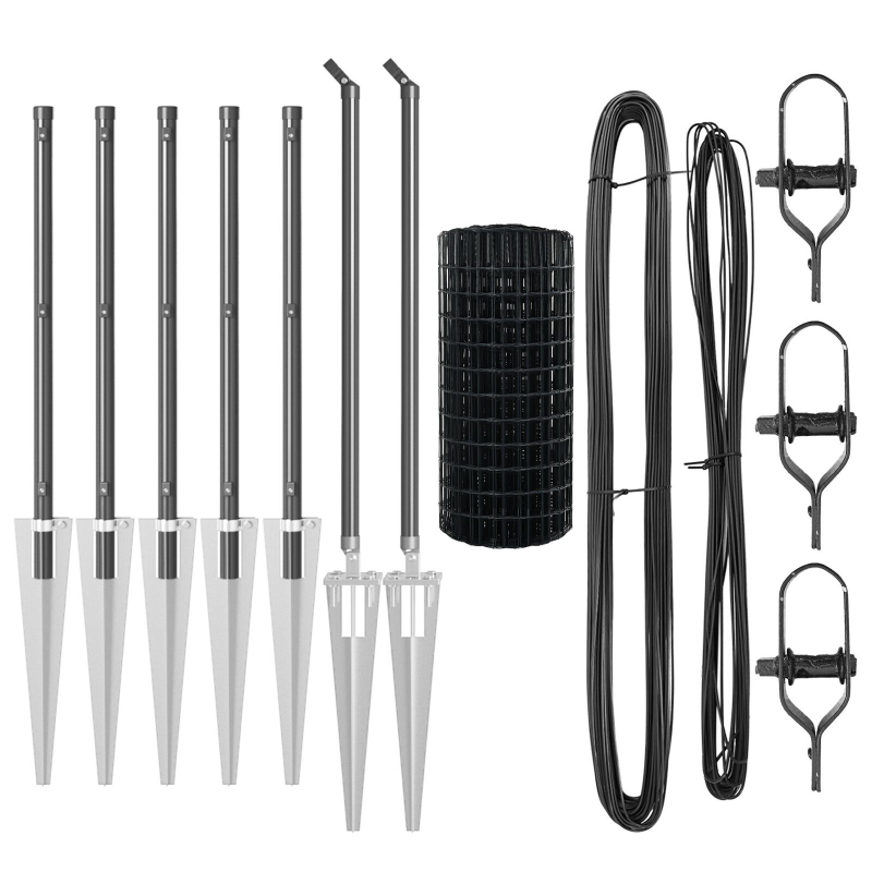 Euro Zaun Set aus 2 Grau Feuerverzinkter Stahl 10 m lang