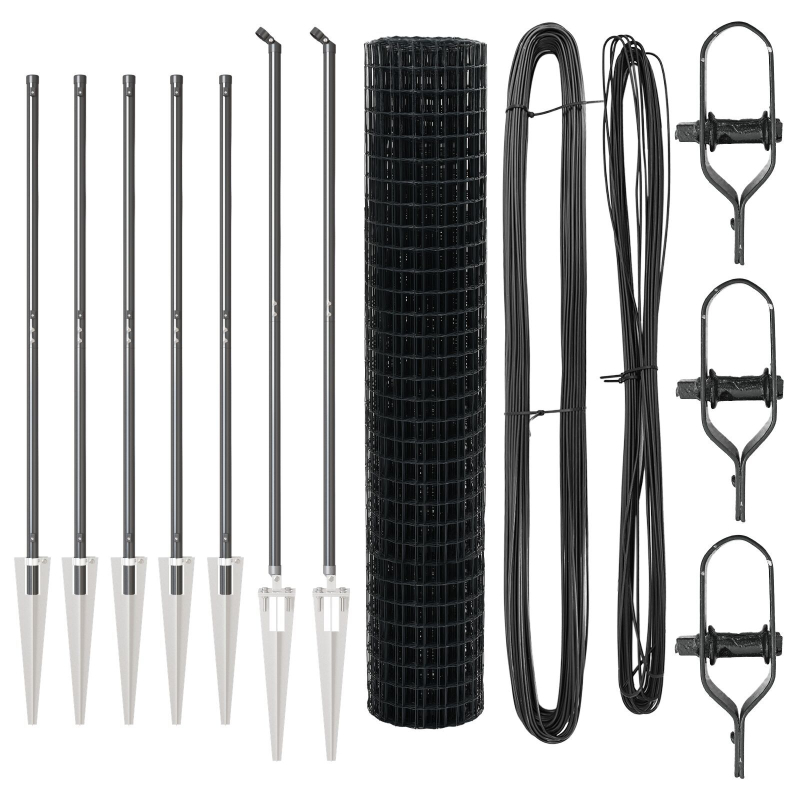 Euro-Zaun mit 7 Stachelpunkten 1,5x10 m verzinkter Stahl Grau