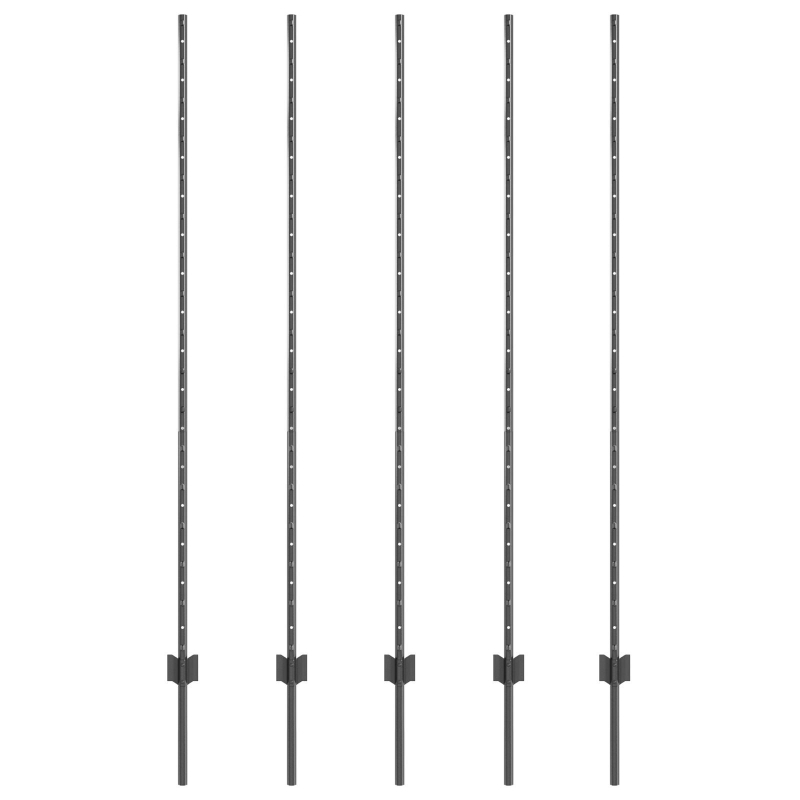 Zaunpfosten 10 Stück U-Kanal Grau 150 cm Stahl