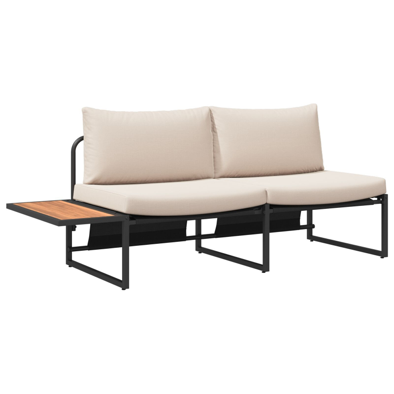 2-Sitzer Garten-Sofa mit Taupe-Kissen