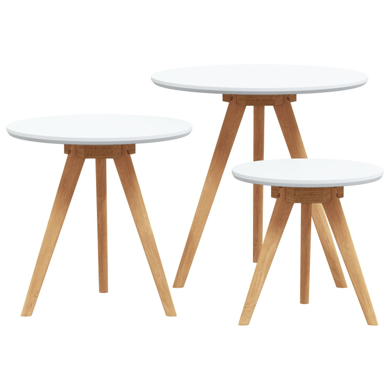 Couchtischset aus massivem Walnuss- und Spanholz