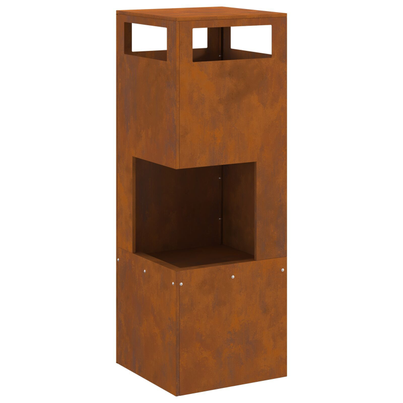 Feuerstelle Quadrat 35x35x100 cm Wetterbeständiger Stahl