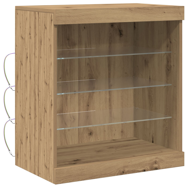 Sideboard mit LED-Lichtern Artisan Eiche 60,5x37x67 cm